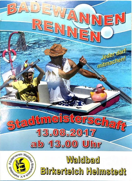 2.Badewannenrennen Stadtmeisterschaft im Waldbad Birkerteich Helmstedt 2017